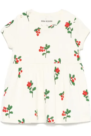 Mini Rodini Kurzärmeliges Kleid mit Lingonberries-Print