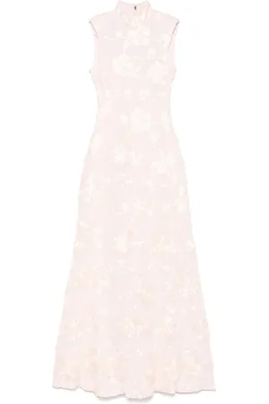 ROTATE Maxikleid mit floralem Mesh