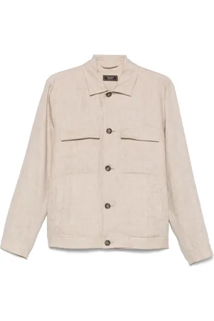 PESERICO SIGN Hemdjacke aus Gabardine und Leinen