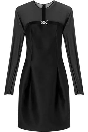 VERSACE Seidenkleid mit Logo-Schild