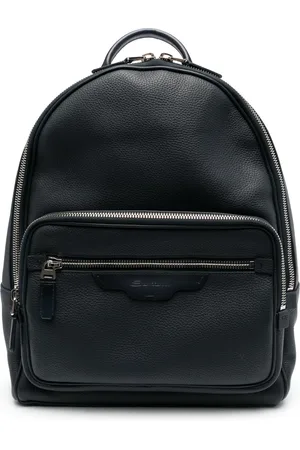 santoni Rucksack aus strukturiertem Leder