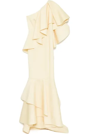 Saiid Kobeisy Langes Scuba-Kleid mit Rüschen