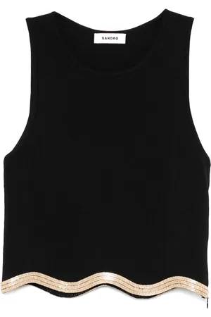 Sandro Cropped-Top mit Pailletten