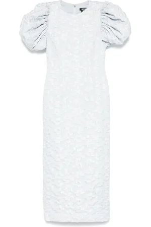 ROTATE Gepolstertes Jacquard-Midikleid