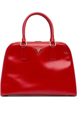 Prada 2000-2024 Saffiano Vernice Pyramid Frame Handtasche