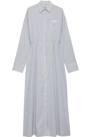 Prada Gestreiftes Popeline-Kleid
