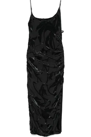 MUGLER Beflocktes Midikleid