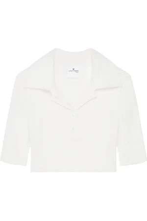 Courrèges Gestricktes Cropped-Poloshirt
