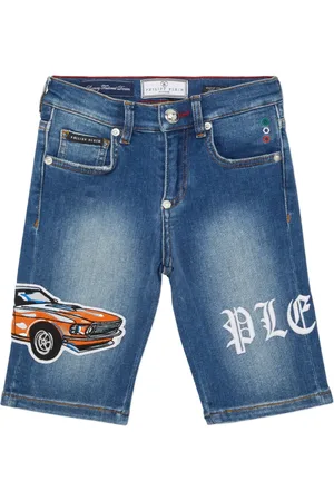 Philipp Plein Formentera Cars Racing Jeans-Shorts