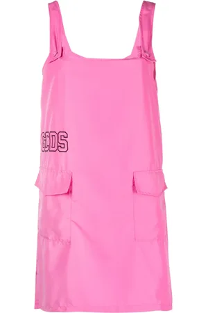 GCDS Geripptes Minikleid mit Logo-Stickerei