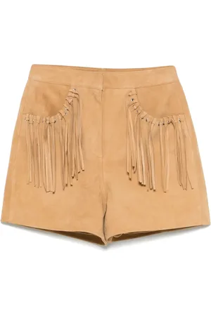 Maje Wildledershorts mit Fransen