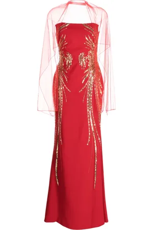 Saiid Kobeisy Schulterfreies Kleid mit Pailletten