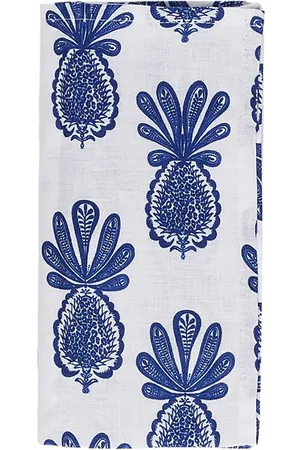 La DoubleJ 6er-Set Leinenservietten mit Ananas-Print