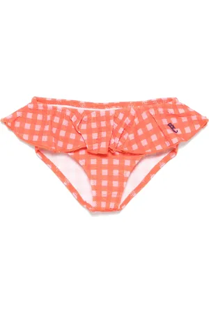 Bobo Choses Gerüschte Badehose mit Vichy-Karomuster