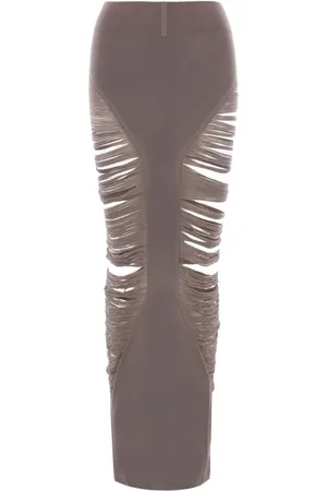 Rick Owens Pillar Midirock mit Fransen