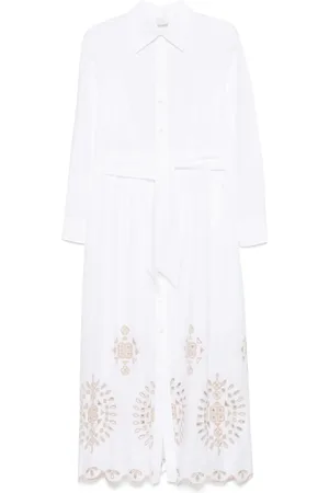ELEVENTY Besticktes Midikleid