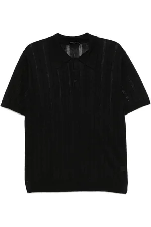 Roberto Collina Poloshirt mit Lochstrickmuster