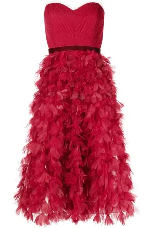 Marchesa Notte Trägerloses Minikleid mit Rüschen