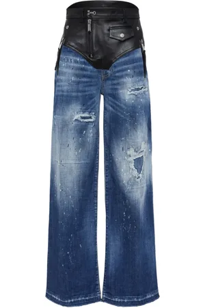Dsquared2 Wide-Leg-Jeans mit Einsätzen