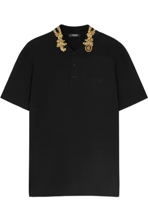 VERSACE Barocco Leaf Poloshirt mit Stickerei