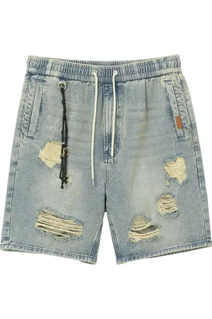 Musium Div. Jeans-Shorts im Distressed-Look