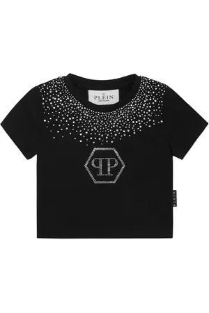 Philipp Plein Hexagon Cropped-T-Shirt mit Strass