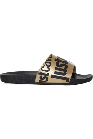Roberto Cavalli Pantoletten mit Logo-Print