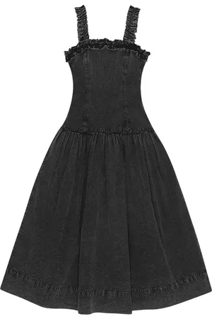 Ganni Midikleid mit Rüschendetail