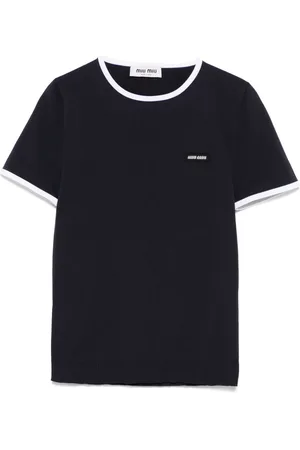 Miu Miu T-Shirt mit Logo-Patch