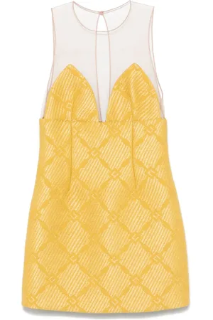 Elisabetta Franchi Minikleid aus Raffiabast mit Tüll