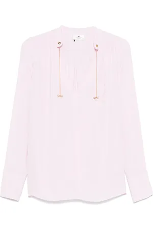 Elisabetta Franchi Georgette-Bluse mit Logo-Anhänger