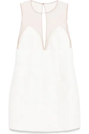 Elisabetta Franchi Minikleid aus Raffiabast mit Tüll