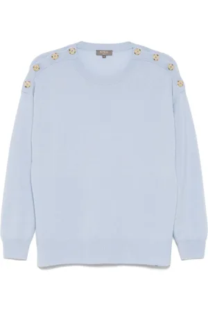 N.PEAL Pullover mit Schulterknöpfen