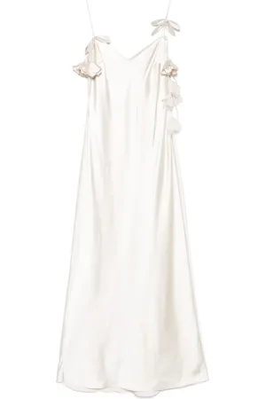 Self-Portrait Satin-Maxikleid mit Blumenapplikation