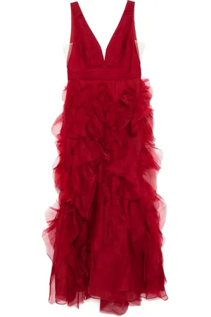 Marchesa Notte Kleid mit V-Ausschnitt
