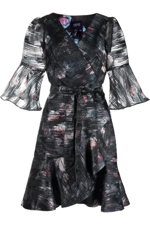 Marchesa Notte Wickelkleid mit Print