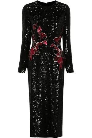 Elie saab Maxikleid mit Blumenstickerei
