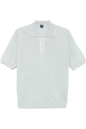 FEDELI Poloshirt aus geripptem Strick