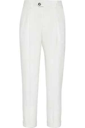 Brunello Cucinelli Tapered-Bundfaltenhose aus Leinen