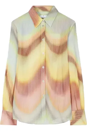 Paul Smith Georgette-Hemd mit Gradient Wave-Print