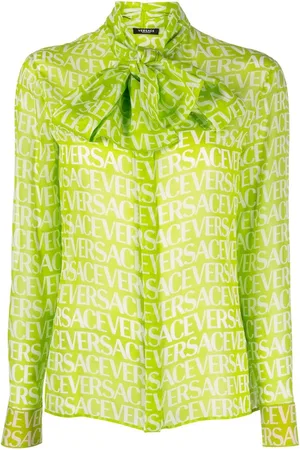 VERSACE Schluppenbluse mit Logo-Print