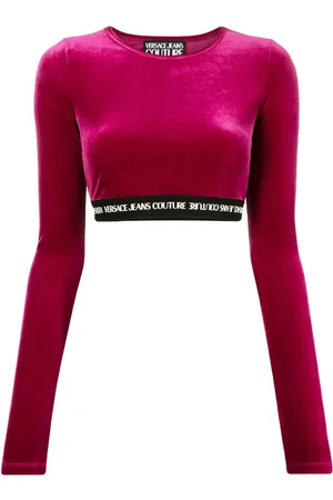 VERSACE Cropped-Oberteil mit Logo-Bund
