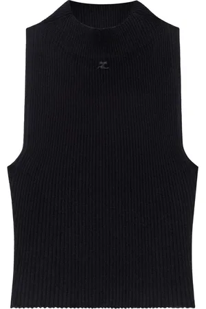Courrèges Geripptes Cropped-Top