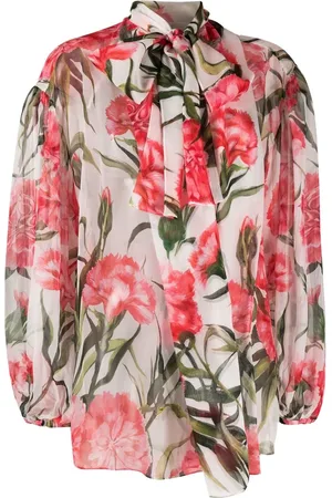 Dolce & Gabbana Seidenbluse mit Carnation-Print