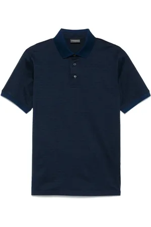Emporio Armani Jersey-Poloshirt mit Jacquard-Schriftzug
