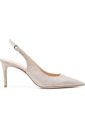Stuart Weitzman Slingback-Pumps mit Lurex-Detail 80mm