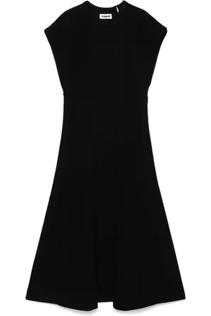 Jil Sander Geripptes Midikleid