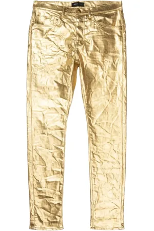 Purple Brand Metallic Monogram "Yellow" Jeans
