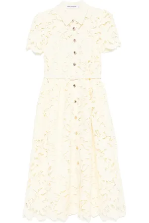 Self-Portrait Maxikleid mit Spitzenkragen