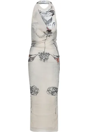 Jean Paul Gaultier Tattoo Rose and Bird Kleid